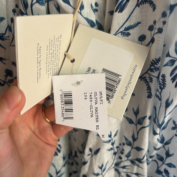 **Brand New** Agua by Agua Bendita Olivia Floral Halter Maxi Dress - Size M - Picture 9 of 9